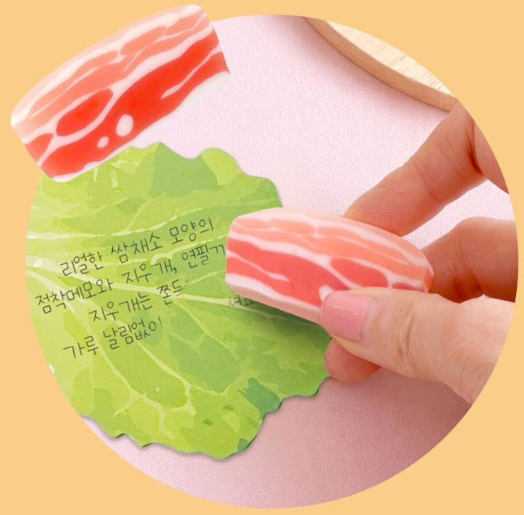 Premium Samgyeopsal (K-BBQ) Memo & Eraser Set-Random - Luckyplanetusa