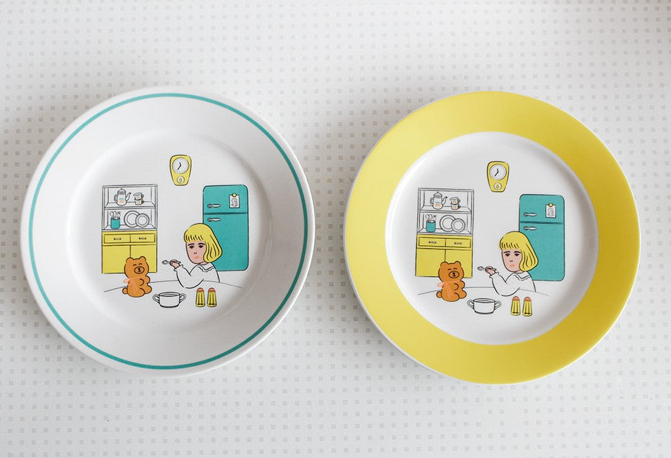 1537 Cafe Plates + Mug cup Set For Two Set - Luckyplanetusa