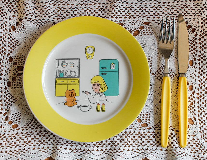 1537 Cafe Plates + Mug cup Set For Two Set - Luckyplanetusa