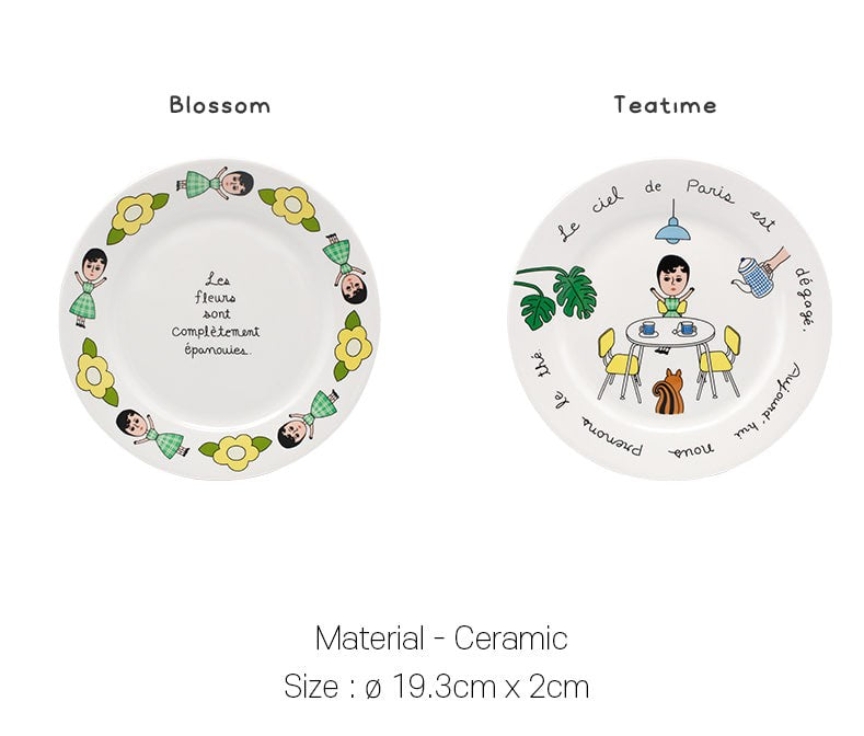 1537 Aurore Home Cafe Plates- Parisian Cafe Style-Dessert Plate M - Luckyplanetusa