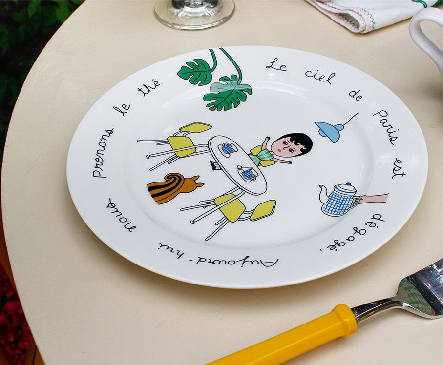 1537 Aurore Home Cafe Plates- Parisian Cafe Style-Dessert Plate M - Luckyplanetusa
