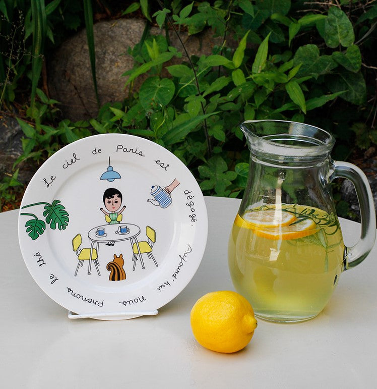 1537 Aurore Home Cafe Plates- Parisian Cafe Style-Dessert Plate M - Luckyplanetusa