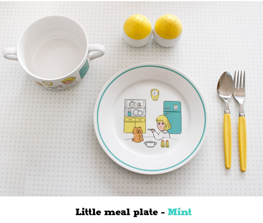 1537 Cafe Plates + Mug cup Set For Two Set - Luckyplanetusa