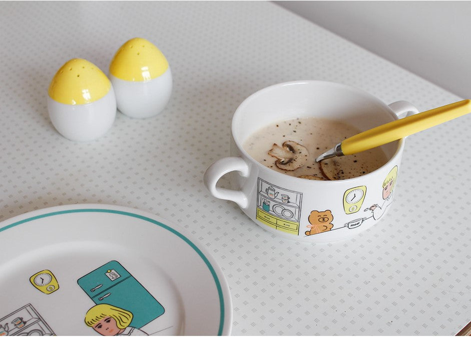 1537 Cafe Plates + Mug cup Set For Two Set - Luckyplanetusa