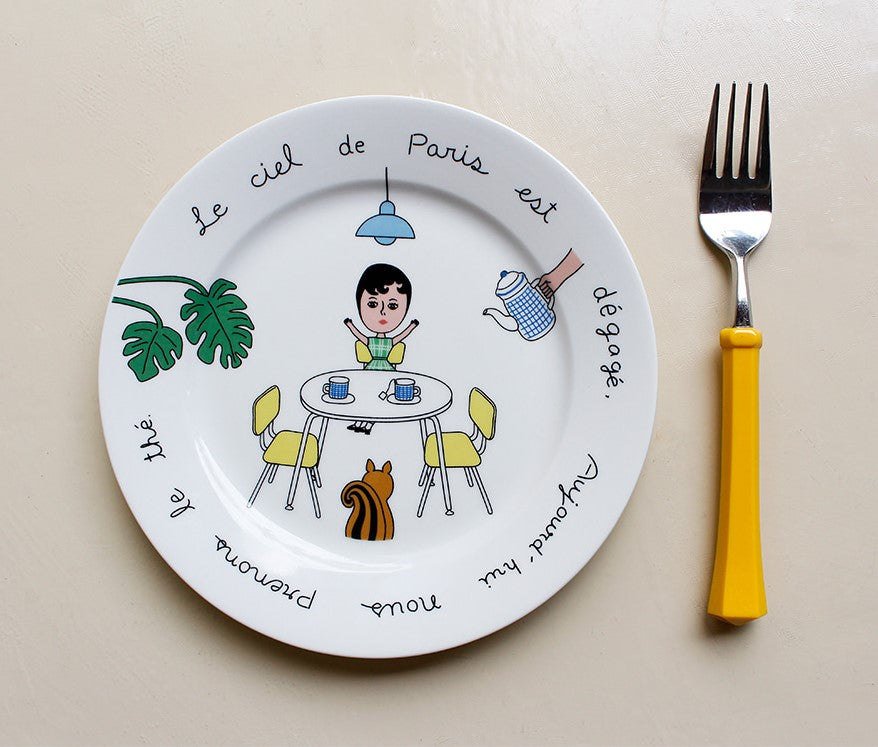 1537 Aurore Home Cafe Plates- Parisian Cafe Style-Dessert Plate M