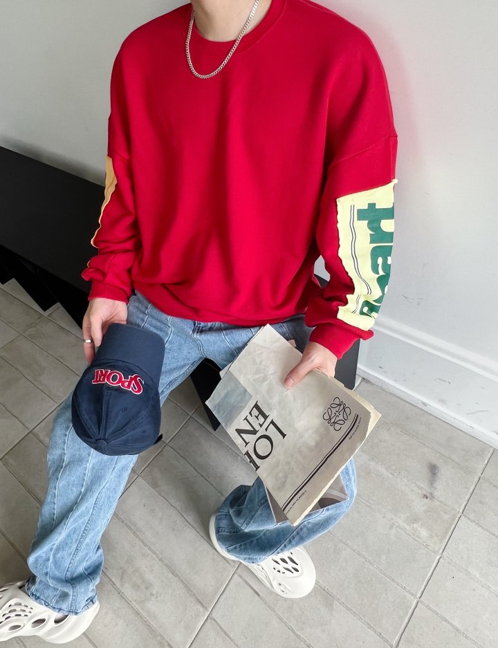 Monday Patch Oversized Cotton Sweatshirt - Luckyplanetusa