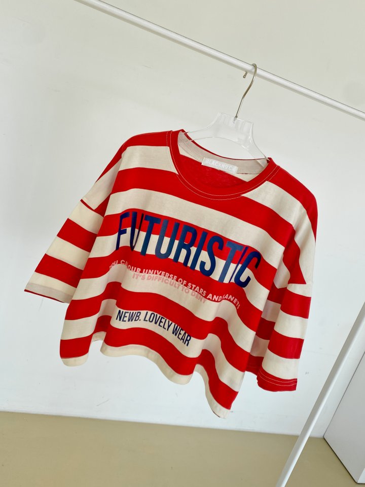 Futuristic Orbit Striped Crop Tee - Luckyplanetusa