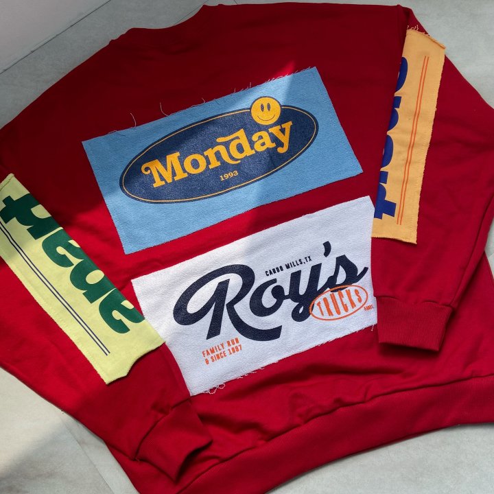Monday Patch Oversized Cotton Sweatshirt - Luckyplanetusa