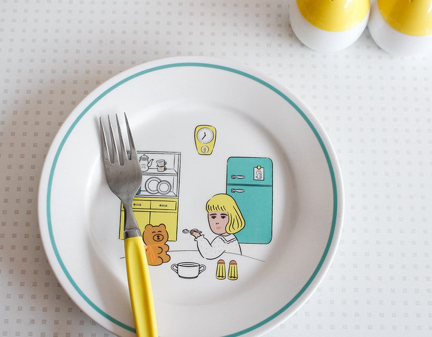 1537 Cafe Plates + Mug cup Set For Two Set - Luckyplanetusa