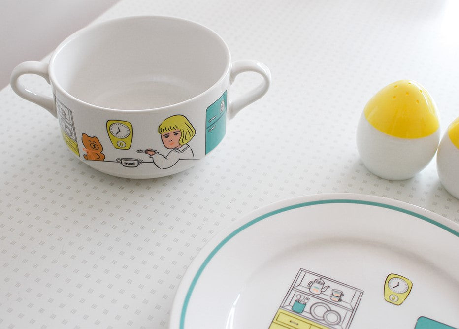 1537 Cafe Plates + Mug cup Set For Two Set - Luckyplanetusa