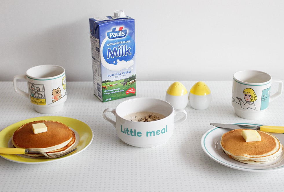 1537 Cafe Plates + Mug cup Set For Two Set - Luckyplanetusa
