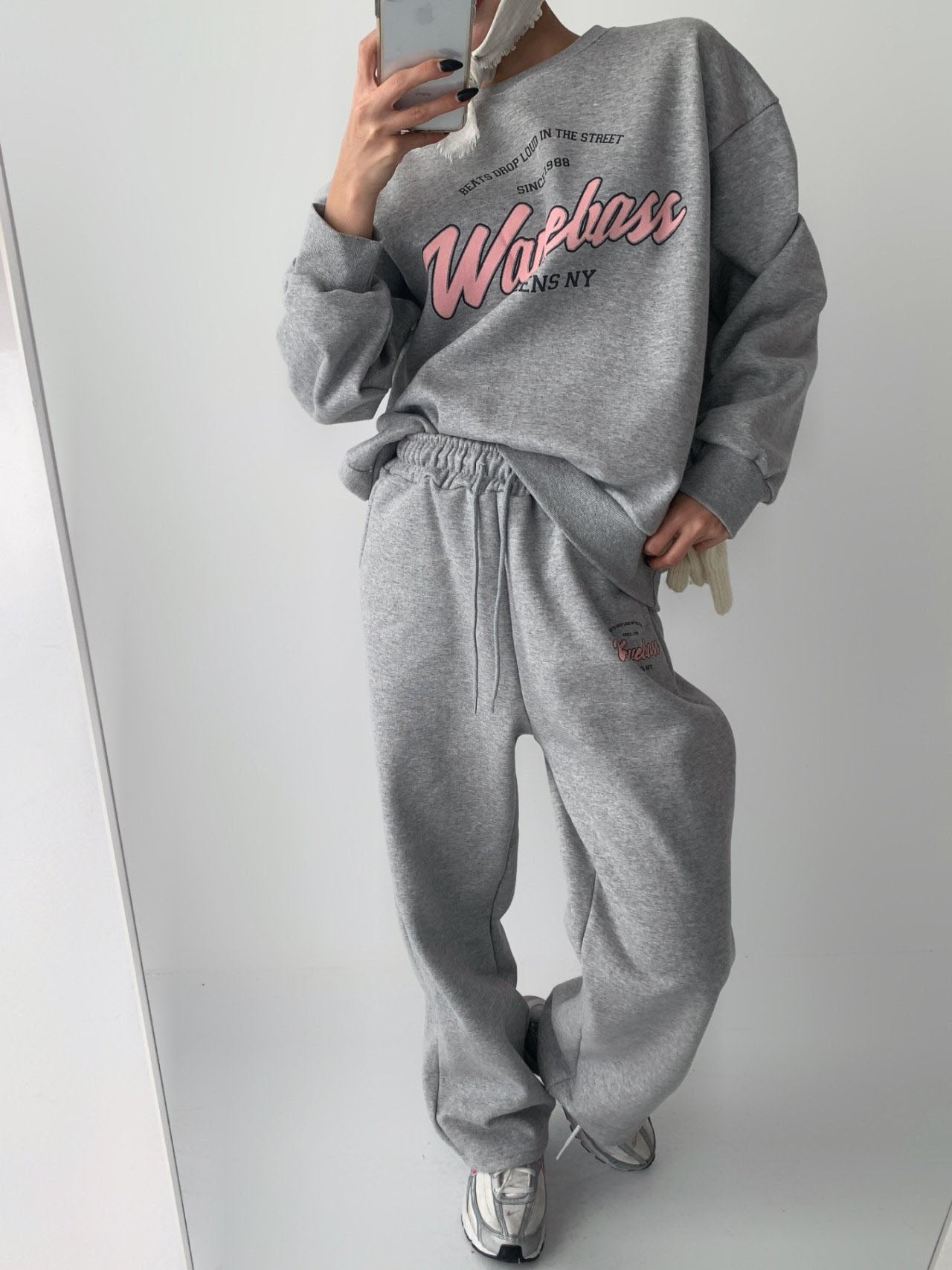 Wavebass Fleece-Lined Sweat Set – Top & Bottom (Unisex Fit) Cozy Daily Loungewear Set