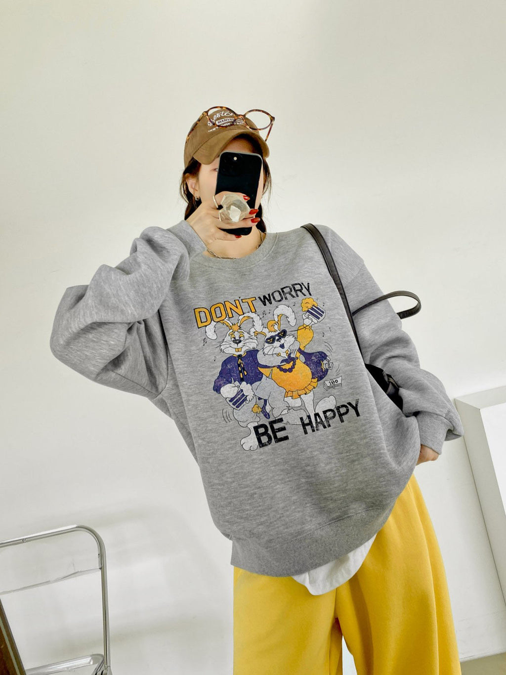 Don’t Worry Be Happy Dancing Bunny Sweatshirt