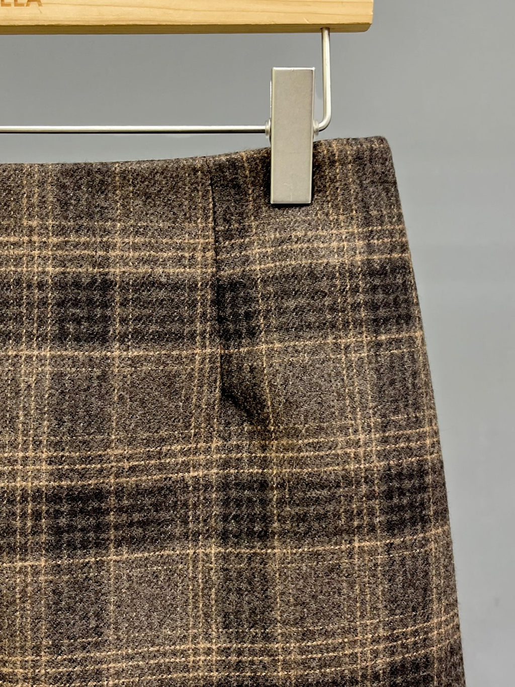 Bomi Patch Plaid Wool Skirt