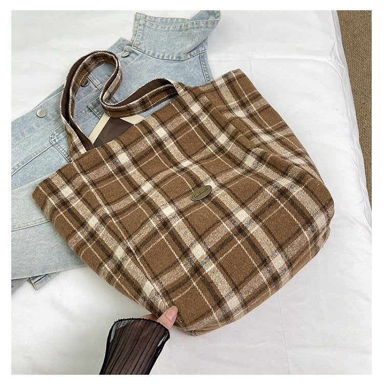 Reversible Check Daily Tote Bag