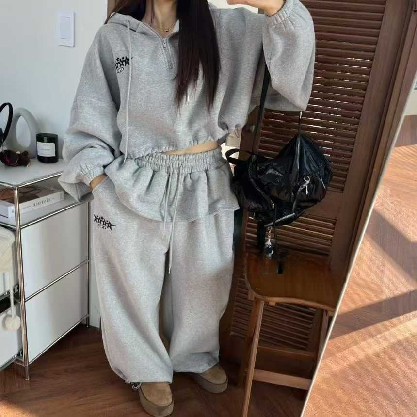 Cozy Layer Ruffle Hoodie Set