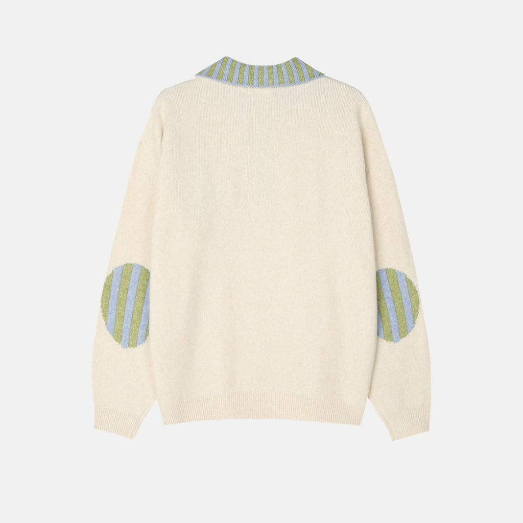 B-Point Cash Intarsia Collar Knit Made in Korea