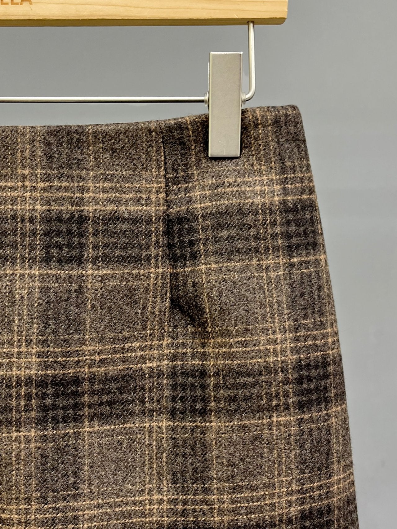 Bomi Patch Plaid Wool Skirt