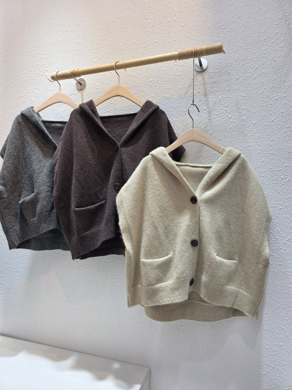 Amanda Hooded Knit Vest  Free Size Relaxed fit