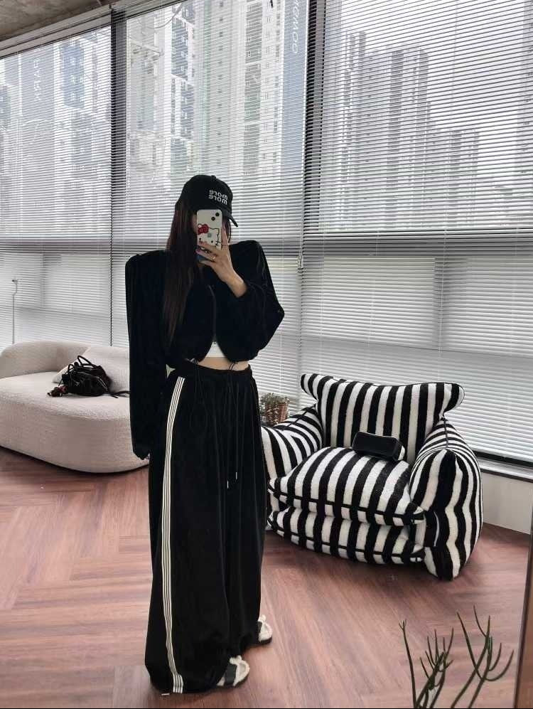 Velour Track Puff Zip-Up Set