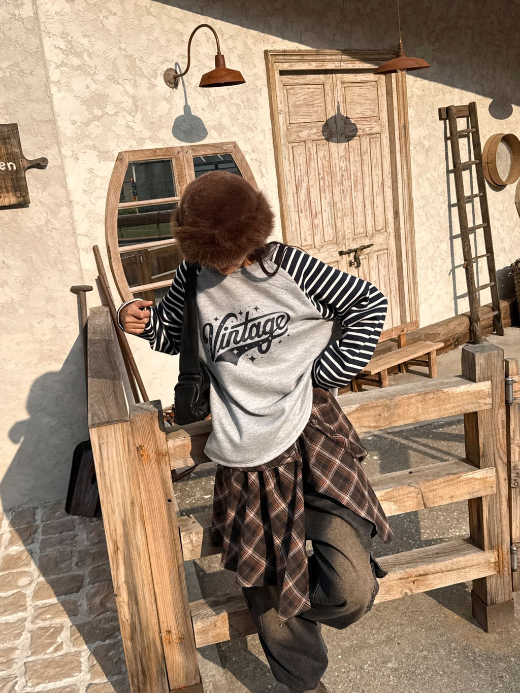 Vintage Stripe Raglan Sweatshirt