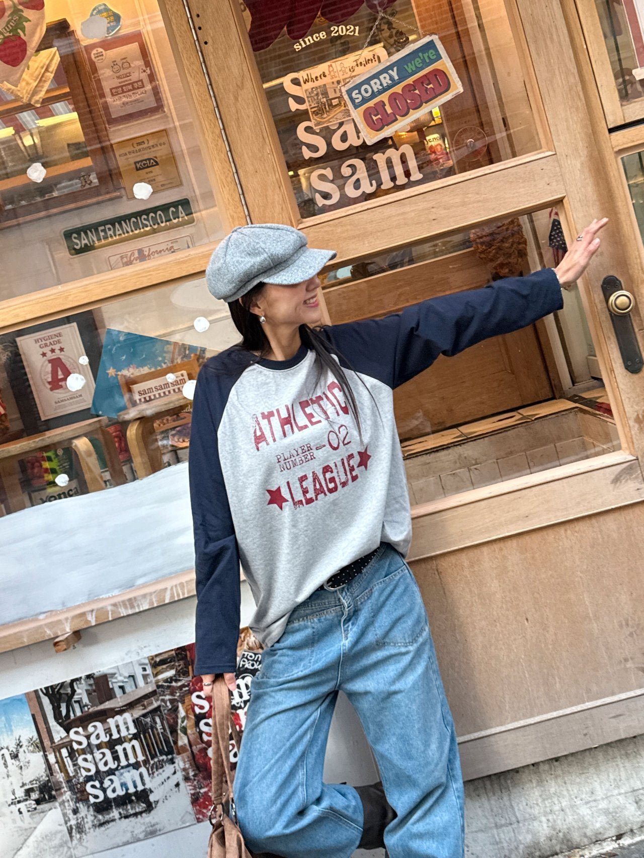 Vintage Athletic Raglan Long Sleeve Tee