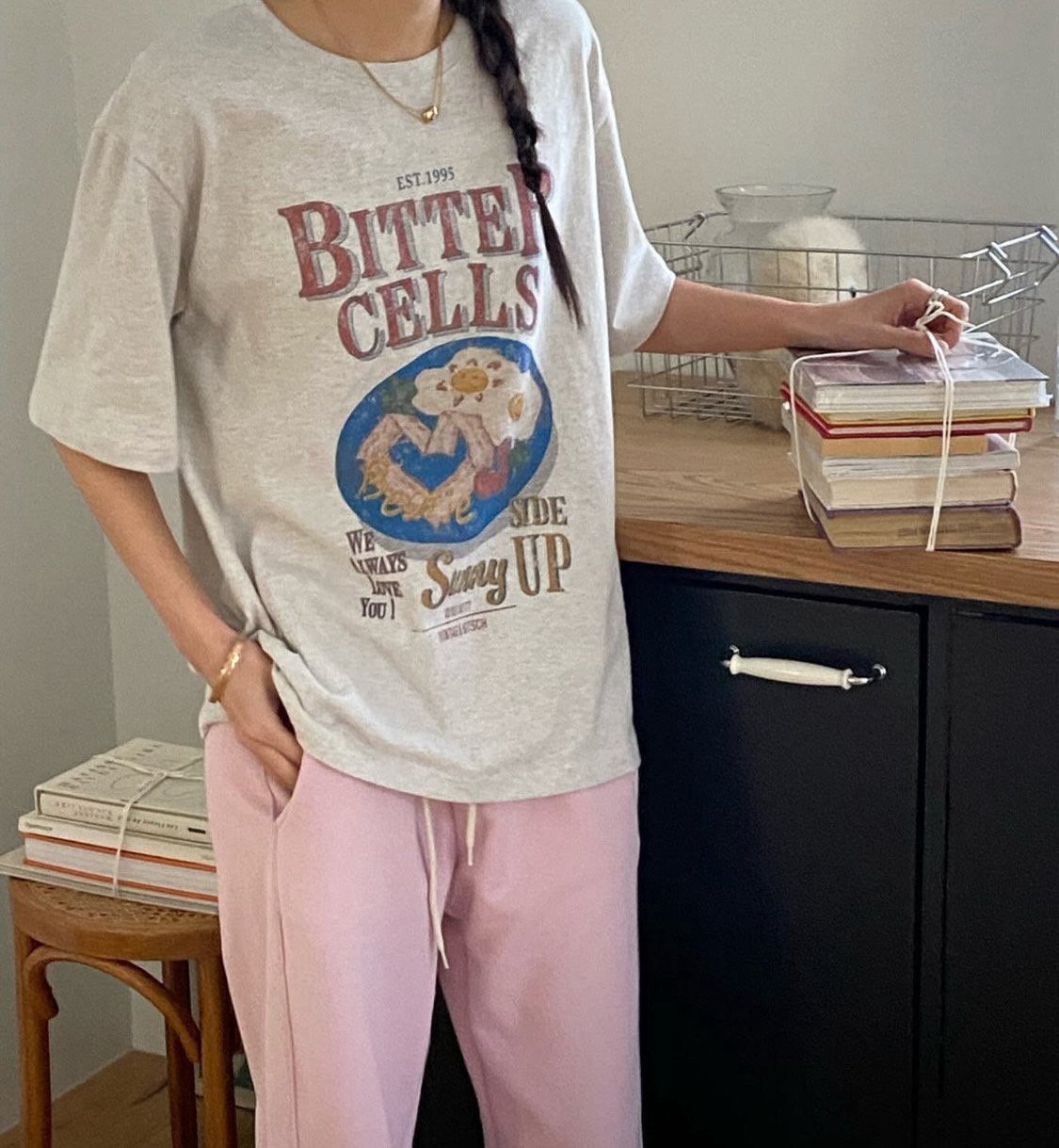 Bitter Cells Washed Cotton Lounge Tee Made in Korea - Luckyplanetusa