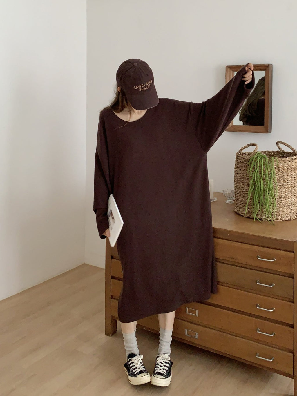 Soft Cozy U-Neck Oversized Lounge Dress