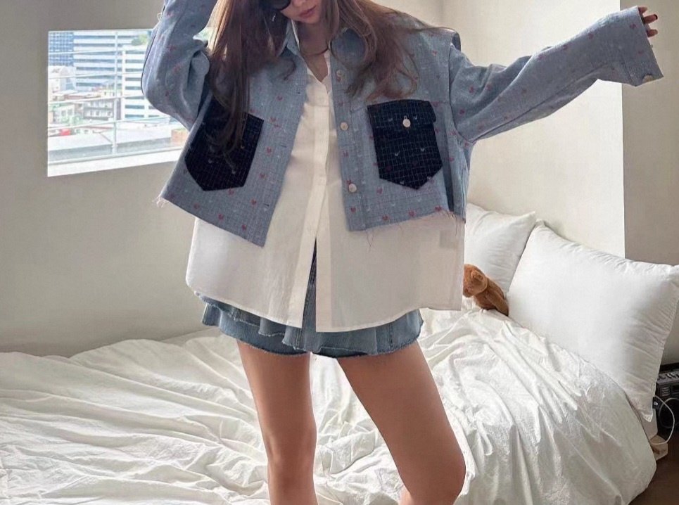 Heart Patch Denim Vest & Shirt Set - Luckyplanetusa
