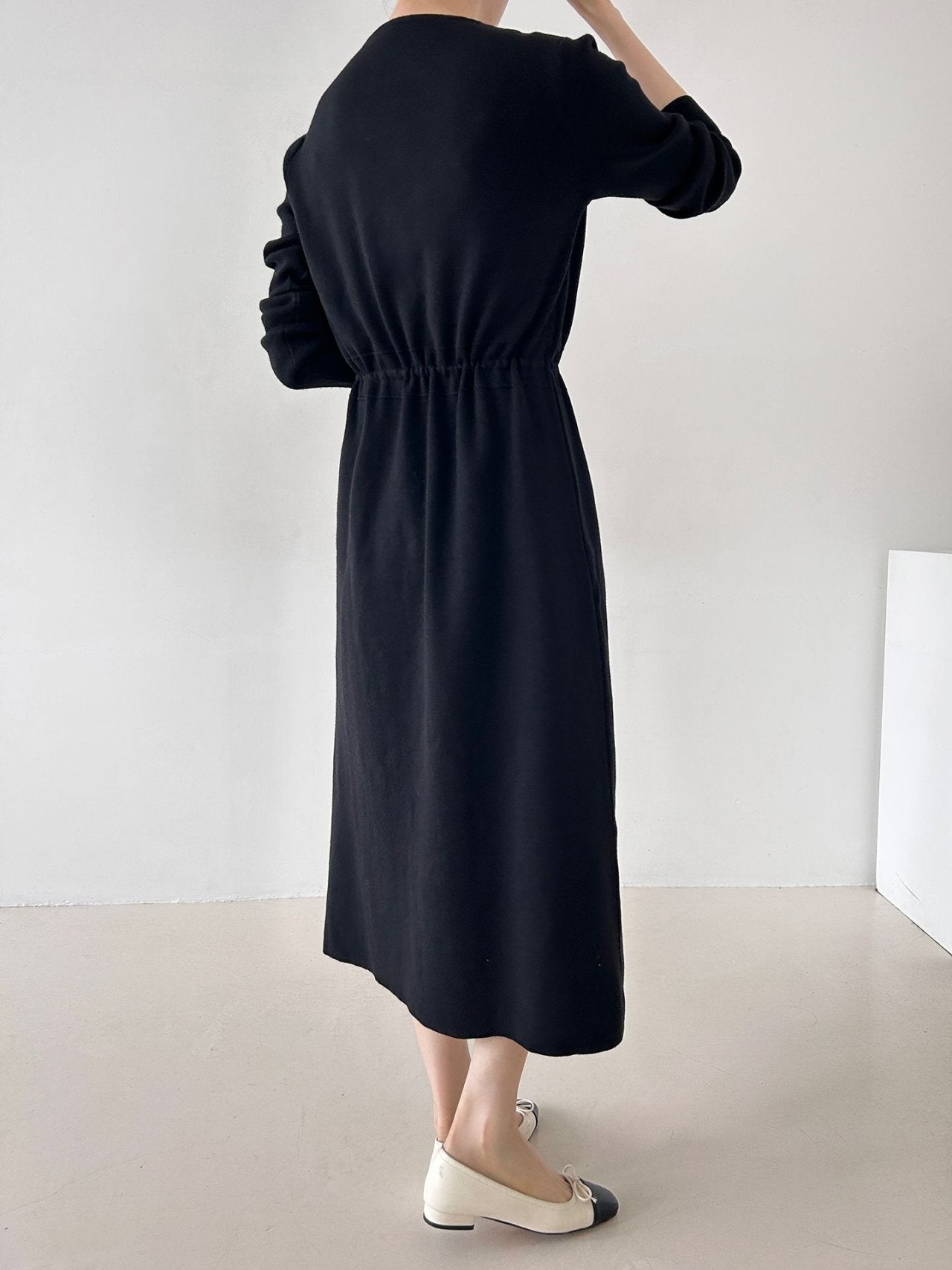 Gold Button Knit Midi Dress - Luckyplanetusa