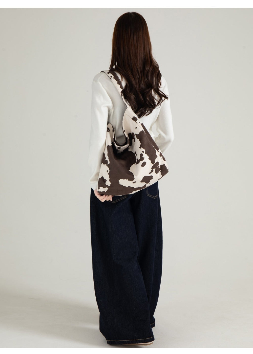 Cow Suede Pattern Soft Shoulder Bag