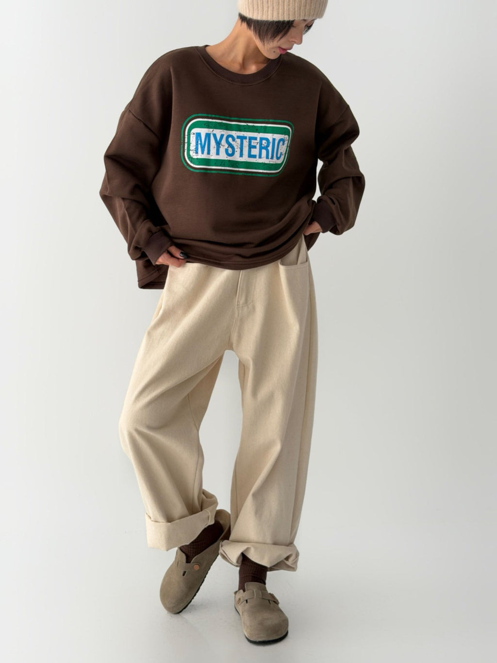 MYSTERIC Big-Size Overfit Sweatshirt