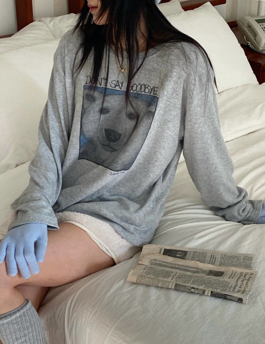 Polar Bear Cozy Fleece Long Sleeve Tee