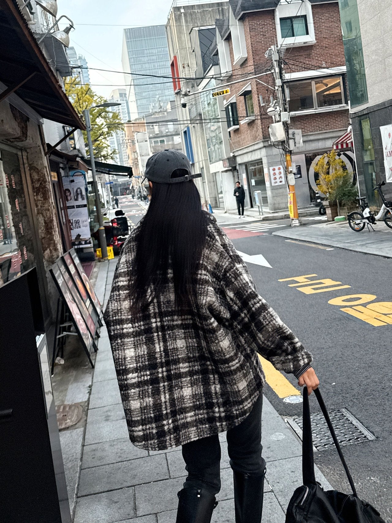Soft Brushed Oversized Plaid Jacket