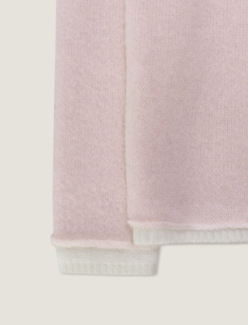 Even Layered V-Neck Knit Sweater Alpaca Wool Blend Made in Korea