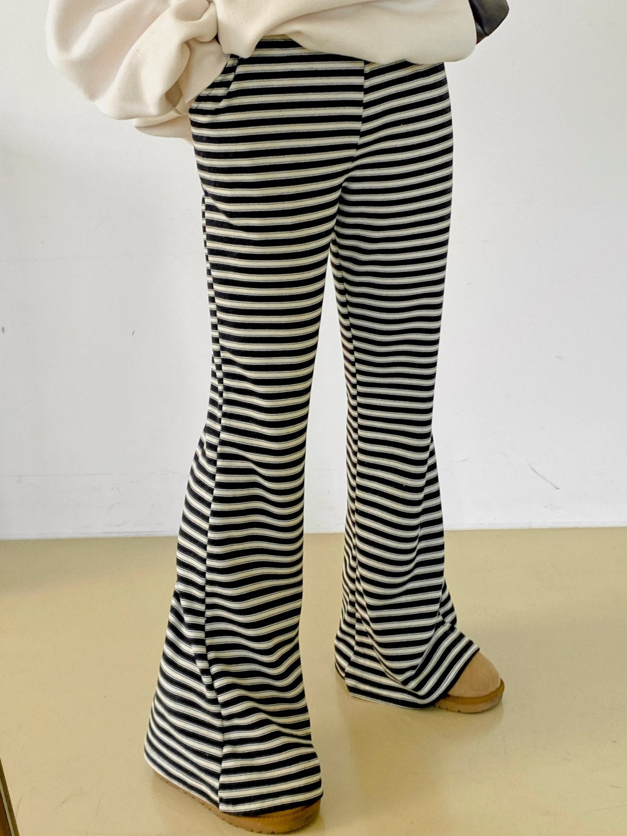 Soft Fleece Stripe Flare Pants