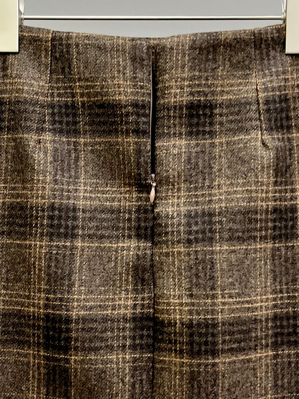 Bomi Patch Plaid Wool Skirt