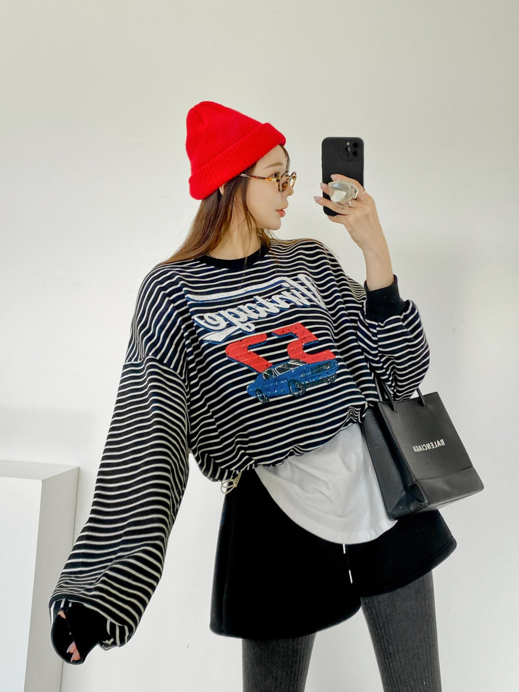 Vintage 52 Striped Drawstring Sweatshirt – Made in Korea - Luckyplanetusa