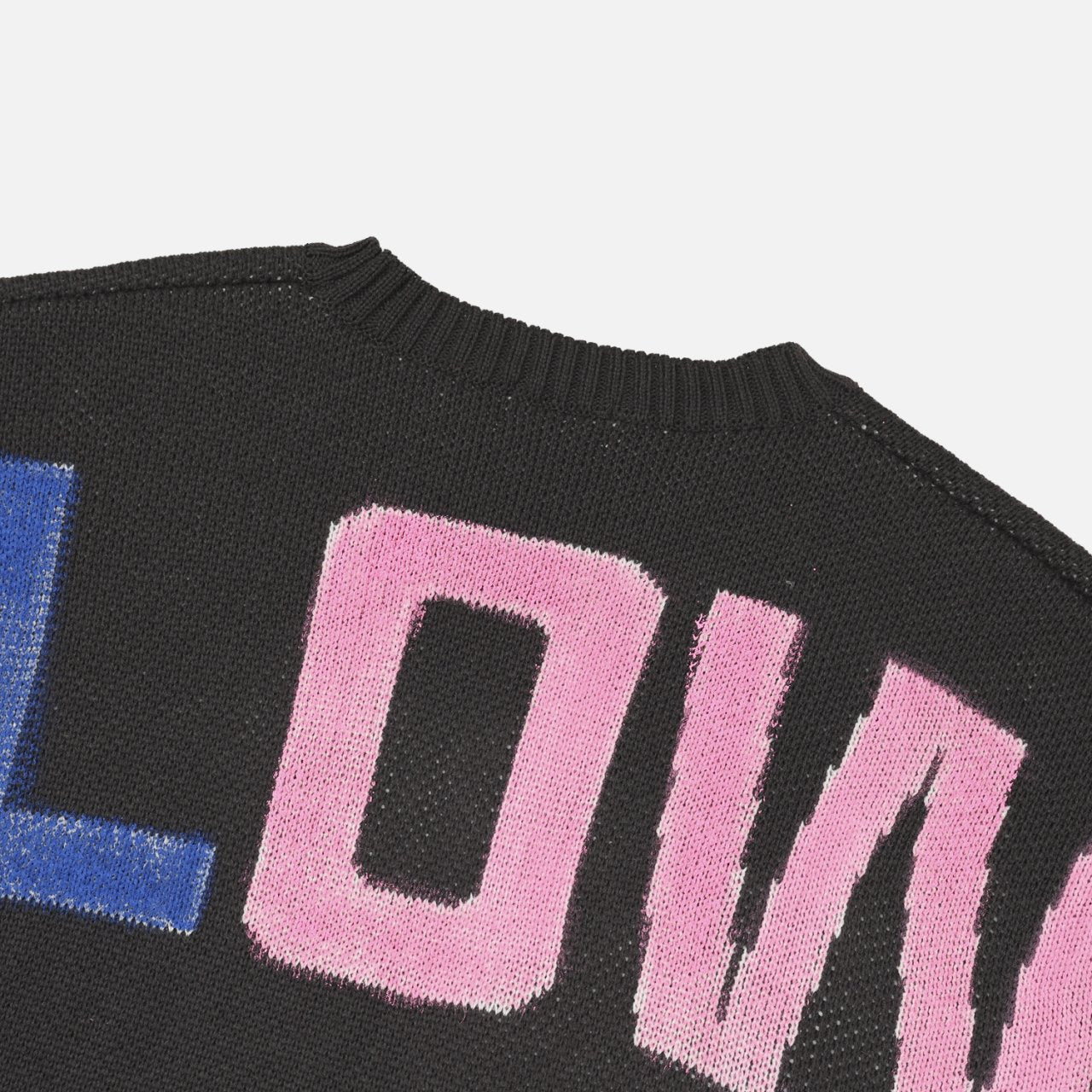 Following Hand-Brushed lettering Jacquard Knit Sweater Made in Korea