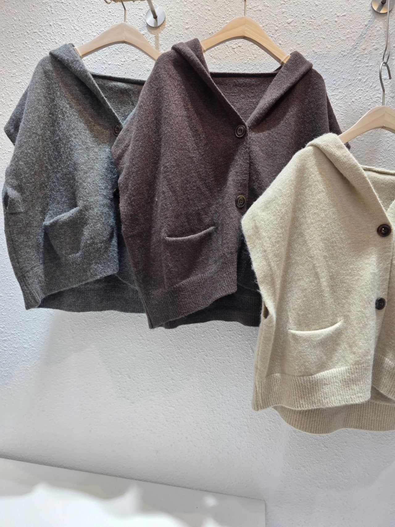 Amanda Hooded Knit Vest  Free Size Relaxed fit