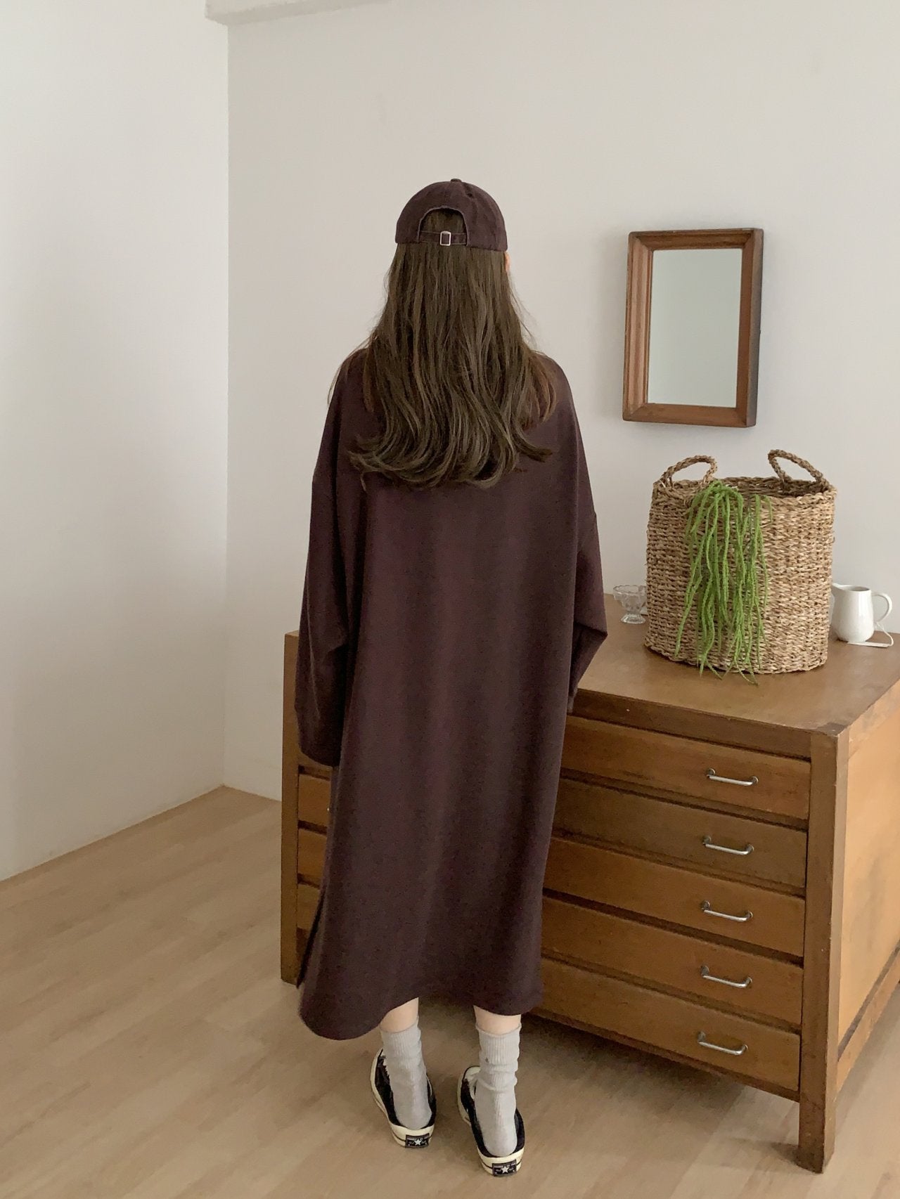 Soft Cozy U-Neck Oversized Lounge Dress