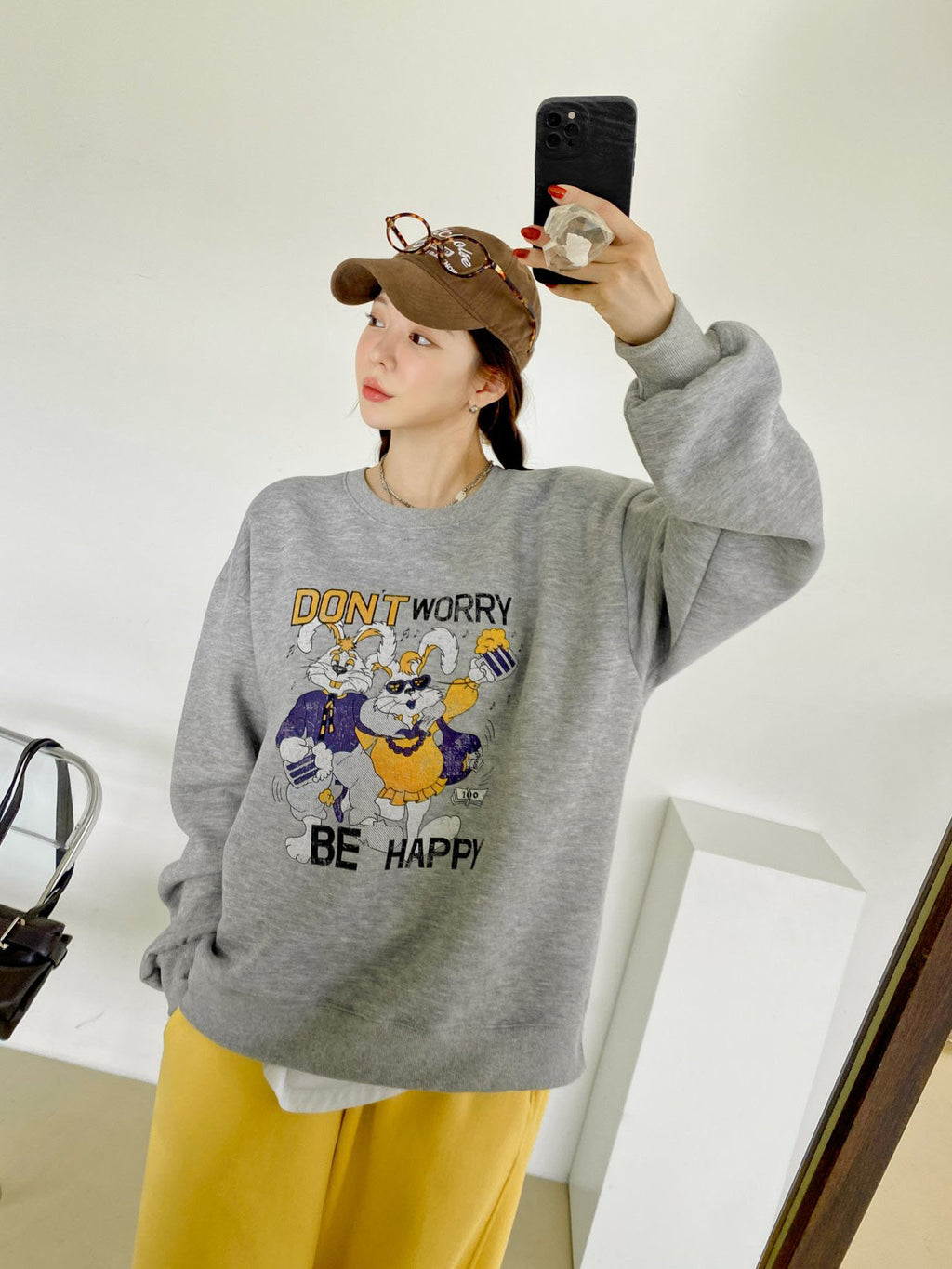 Don’t Worry Be Happy Dancing Bunny Sweatshirt