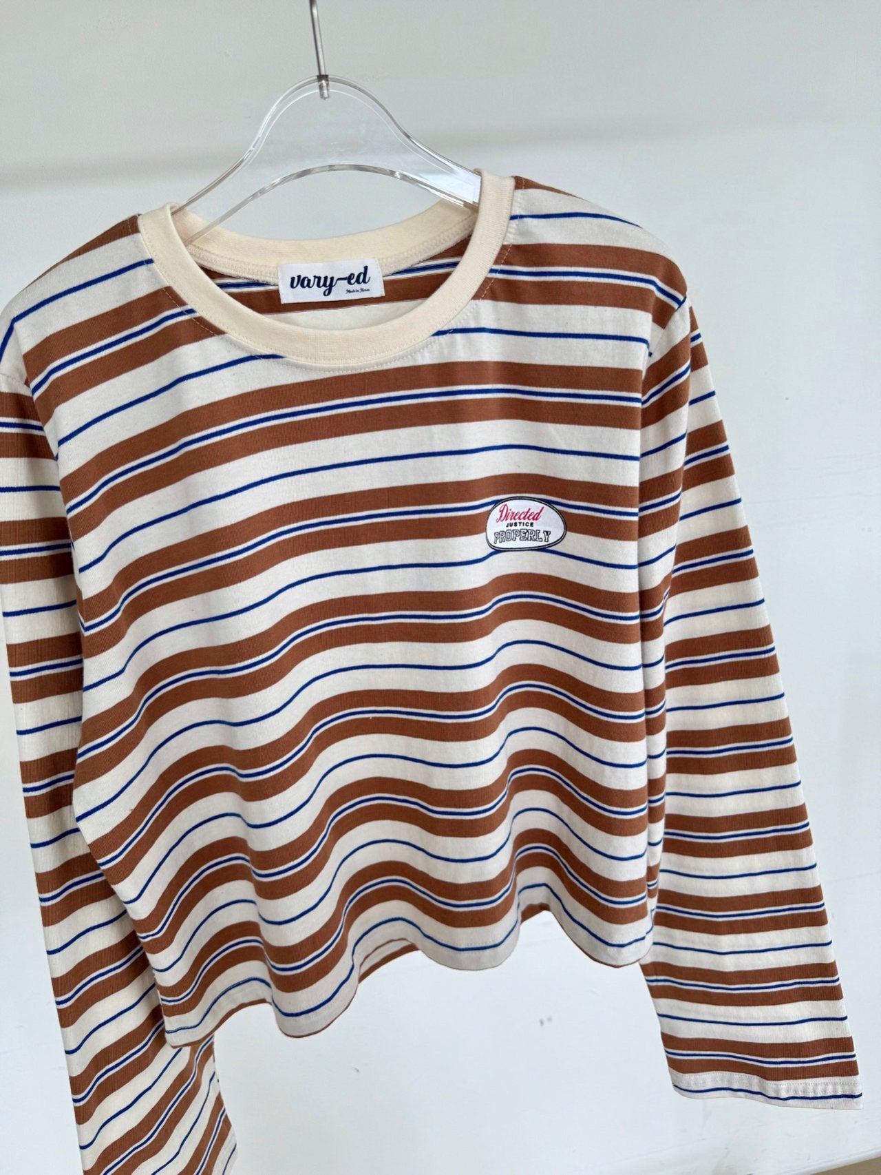 Directed Stripe Long Sleeve Tee Made in Korea - Luckyplanetusa