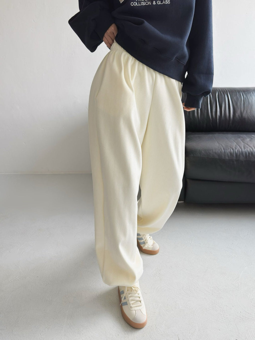 Velvet Minky Fleece-Lined Jogger Pants Big Size Overfit