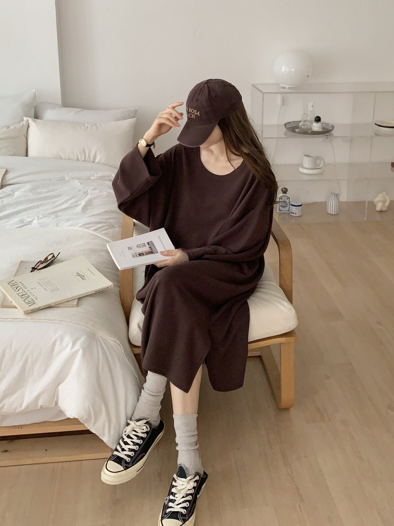 Soft Cozy U-Neck Oversized Lounge Dress