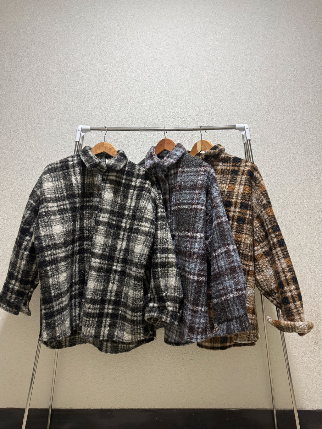 Soft Brushed Oversized Plaid Jacket