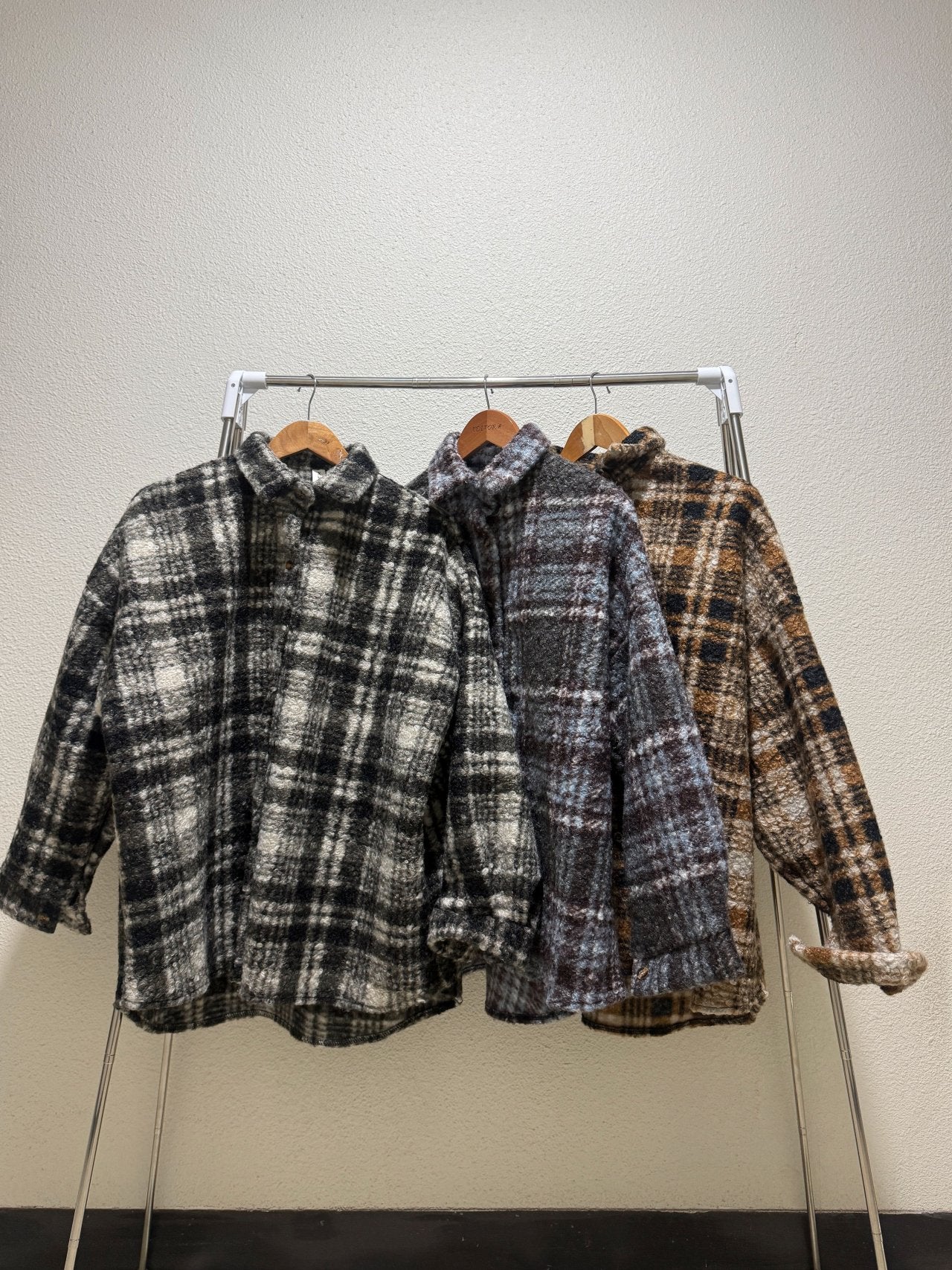 Soft Brushed Oversized Plaid Jacket