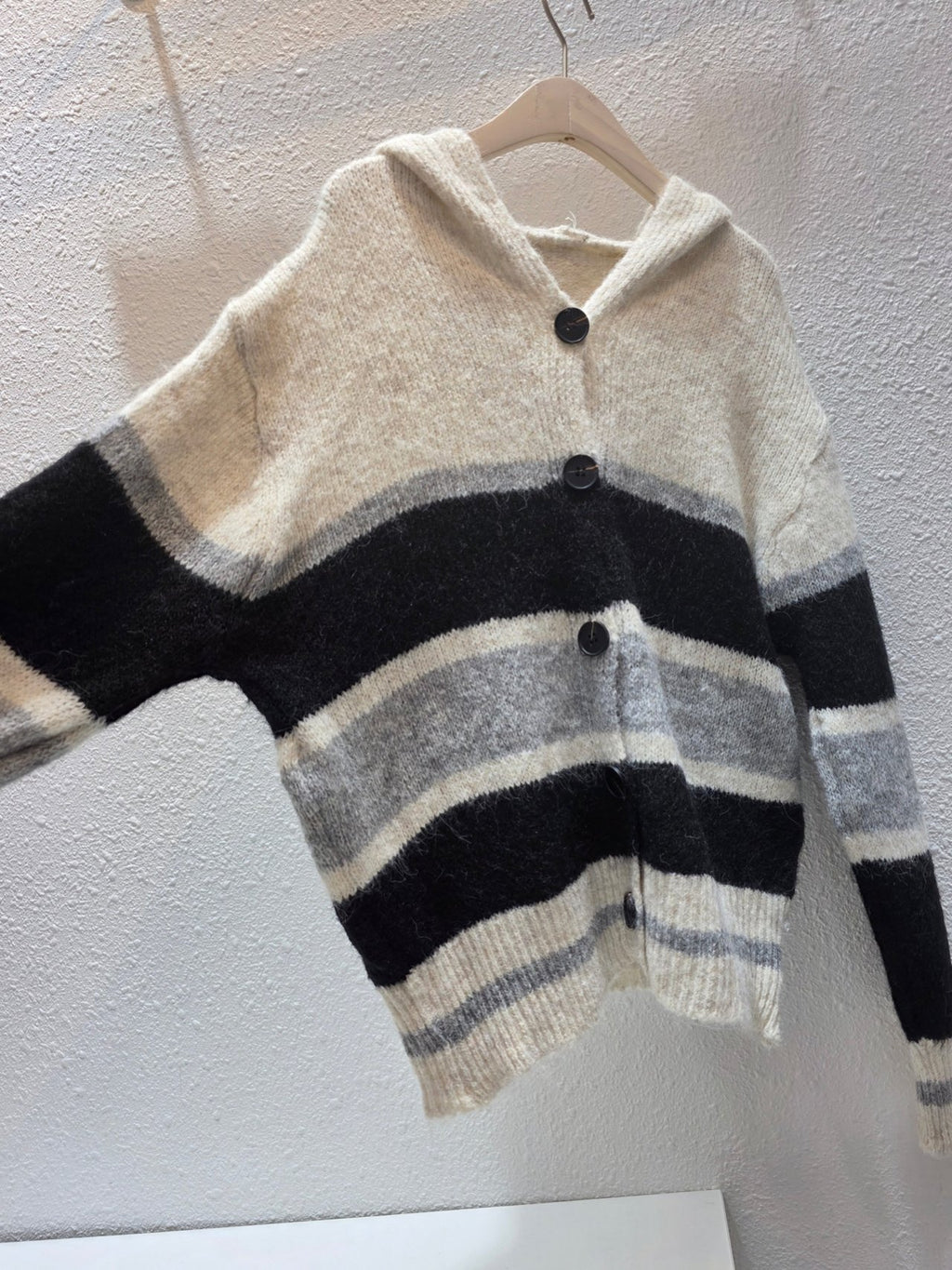 Lucky Stripe Cozy Hood Cardigan