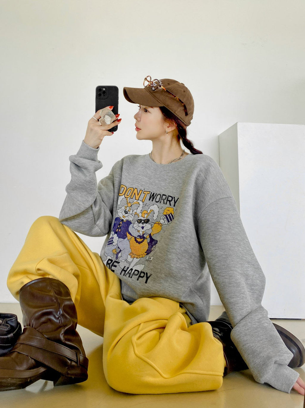 Don’t Worry Be Happy Dancing Bunny Sweatshirt