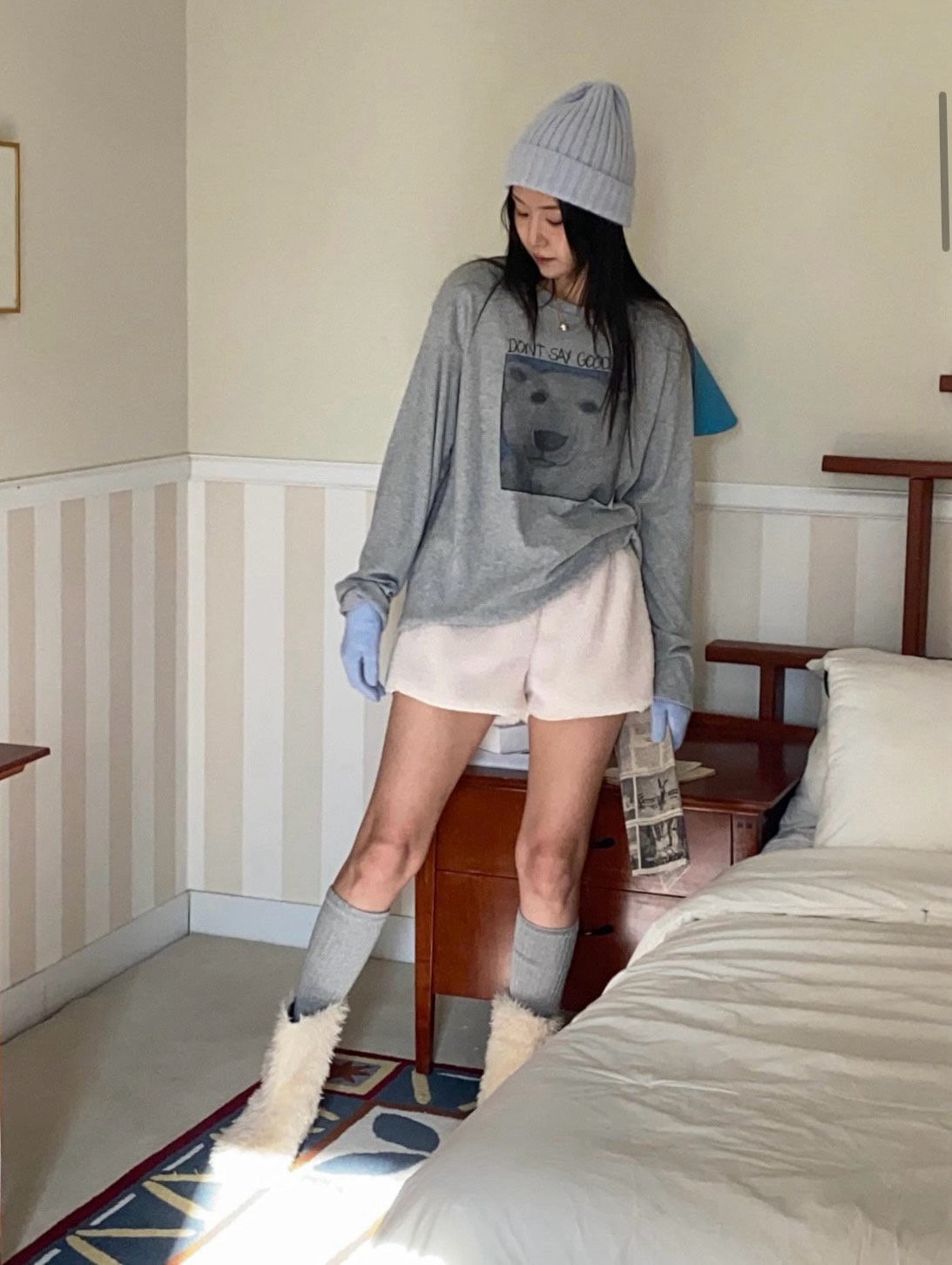 Polar Bear Cozy Fleece Long Sleeve Tee